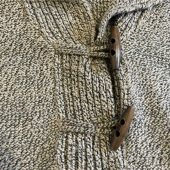 Christopher & Banks Brown Tan Open Neck Sweater Toggles Size Large - Picture 3 of 6